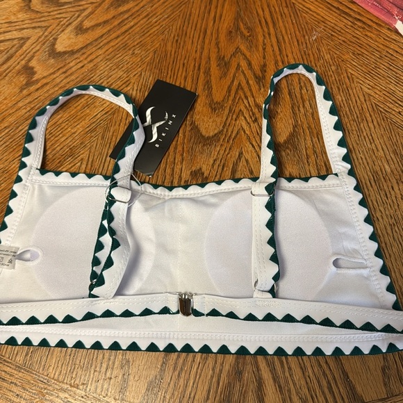 NWT L GREEN FLORAL VERY SEXY HIGH SIDES SQUARE TOP 2-Piece bikini - Picture 6 of 6